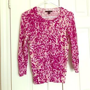 Pink leopard Banana Republic 3/4 sleeve top